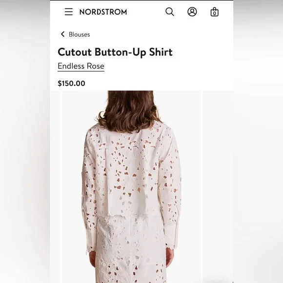 ⭐️Endless Rose cutout button-up lace top Anthropologie Nordstrom - Picture 7 of 11